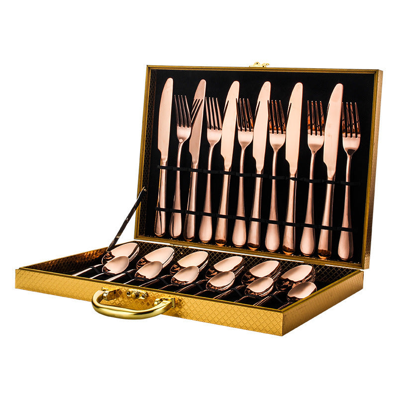 Clovoshop High-End 24-Piece Tableware Set – Stainless Steel Knife, Fork, Spoon