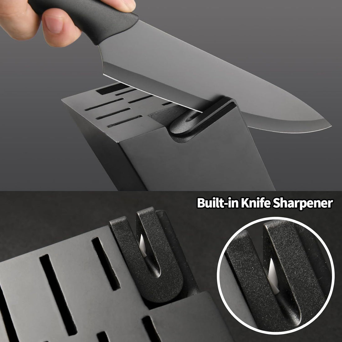 Clovoshop 16-Piece German Stainless Steel Knife Set with Cutting Board