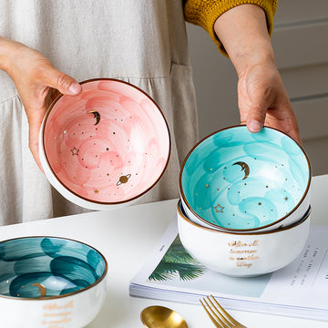 Clovoshop Ceramic Breakfast Salad Bowl – Cute Nordic Star Design