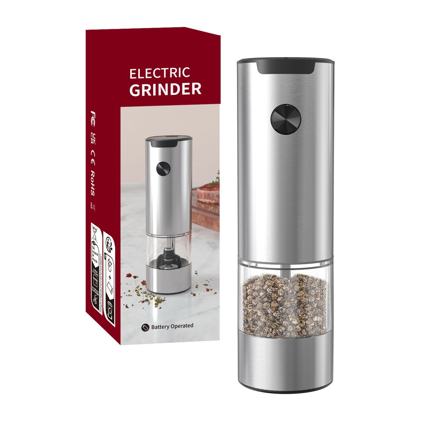 Clovoshop Ground Black Pepper Electric Grinder – 70ML, Rechargeable & Battery Options