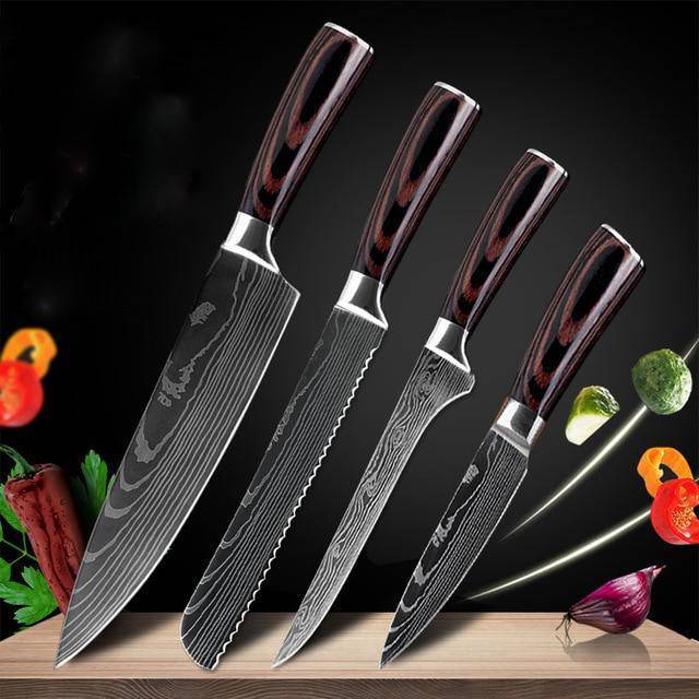 ClovoShop Carpenter’s Special 6-Piece & 8-Piece Kitchen Knife Set – Stainless Steel Chef Knife