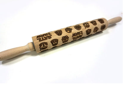 Clovoshop Rolling Pin Christmas Embossing – Non-Stick Wooden Pin for Baking