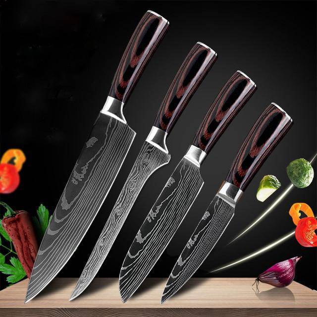 ClovoShop Carpenter’s Special 6-Piece & 8-Piece Kitchen Knife Set – Stainless Steel Chef Knife