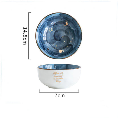 Clovoshop Ceramic Breakfast Salad Bowl – Cute Nordic Star Design