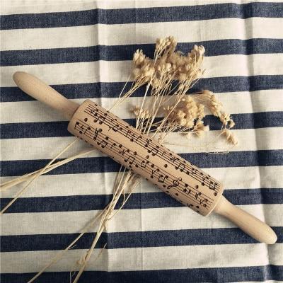 Clovoshop Rolling Pin Christmas Embossing – Non-Stick Wooden Pin for Baking