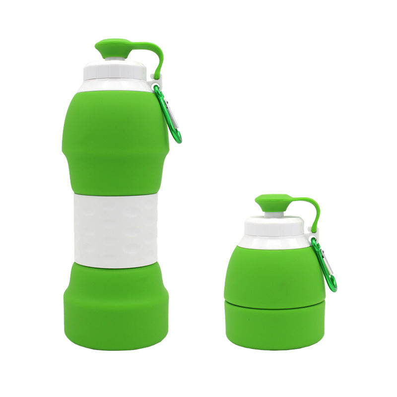 Clovoshop Silicone Folding Water Bottle – Portable 580ML for Travel & Sports