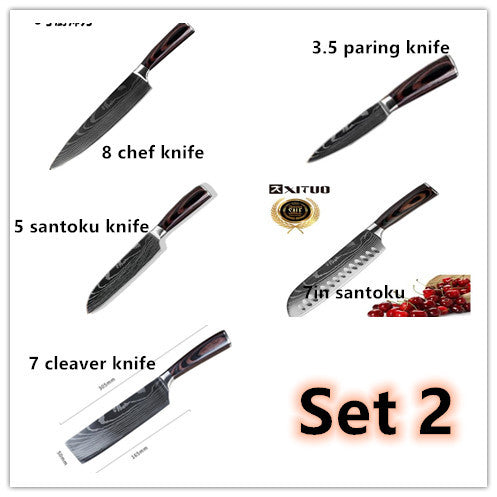 ClovoShop Carpenter’s Special 6-Piece & 8-Piece Kitchen Knife Set – Stainless Steel Chef Knife