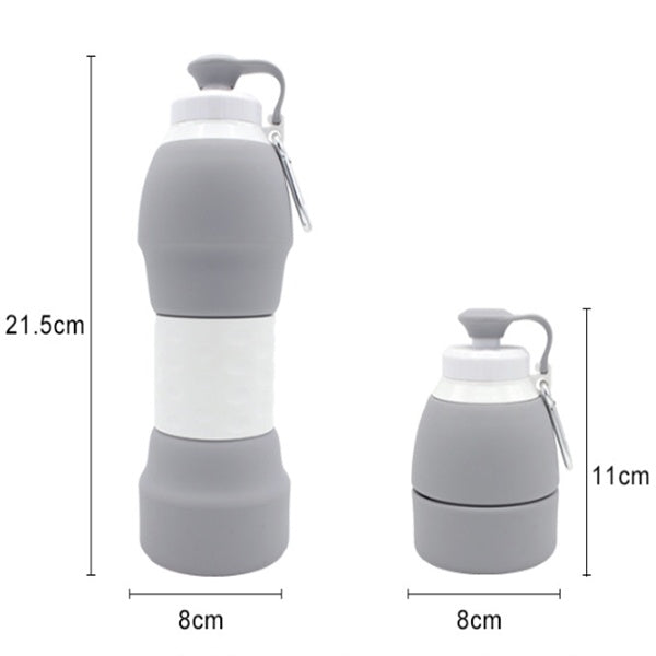 Clovoshop Silicone Folding Water Bottle – Portable 580ML for Travel & Sports