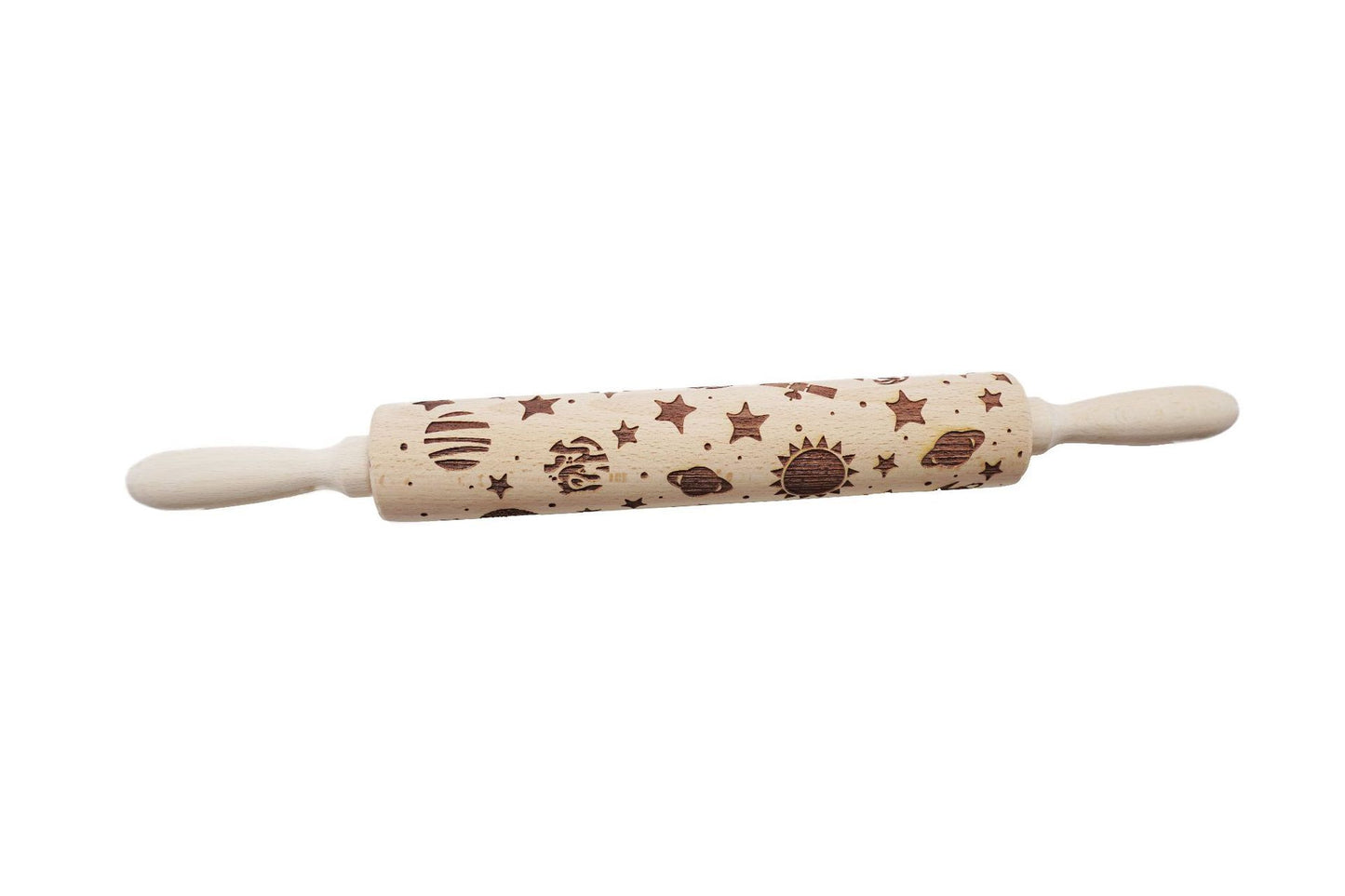 Clovoshop Rolling Pin Christmas Embossing – Non-Stick Wooden Pin for Baking