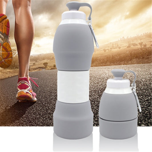 Clovoshop Silicone Folding Water Bottle – Portable 580ML for Travel & Sports