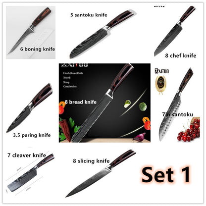 ClovoShop Carpenter’s Special 6-Piece & 8-Piece Kitchen Knife Set – Stainless Steel Chef Knife