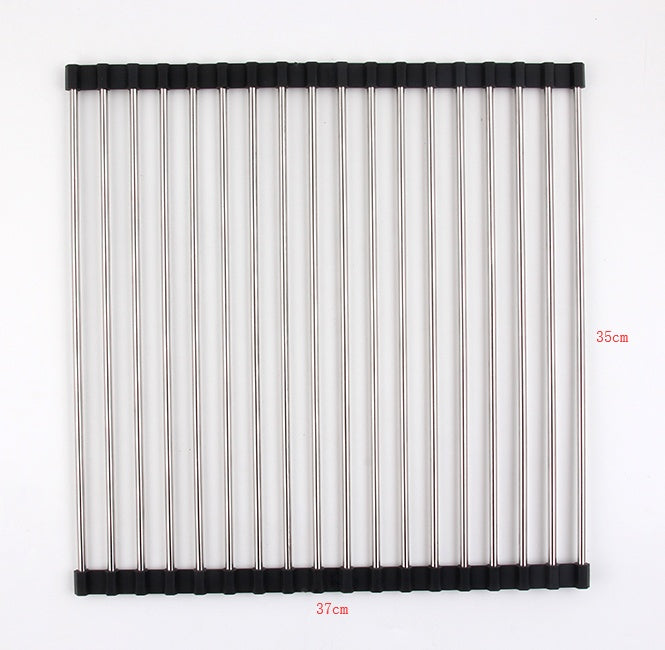 Clovoshop Folding Kitchen Drain Sink Rack – Stainless Steel, Space-Saving