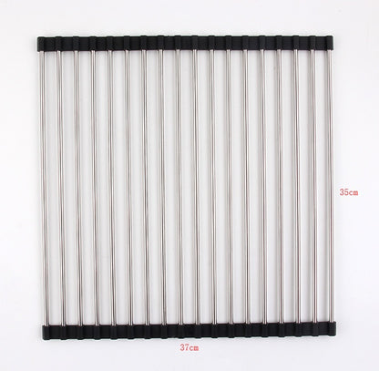 Clovoshop Folding Kitchen Drain Sink Rack – Stainless Steel, Space-Saving