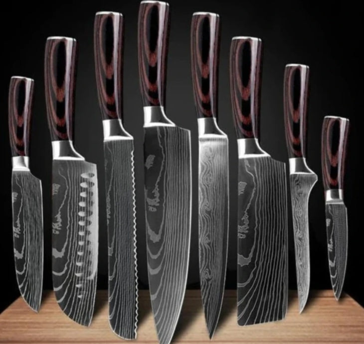 ClovoShop Carpenter’s Special 6-Piece & 8-Piece Kitchen Knife Set – Stainless Steel Chef Knife