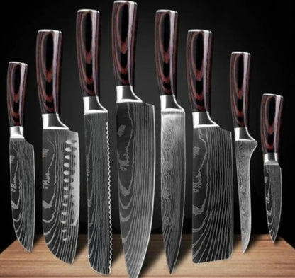 ClovoShop Carpenter’s Special 6-Piece & 8-Piece Kitchen Knife Set – Stainless Steel Chef Knife