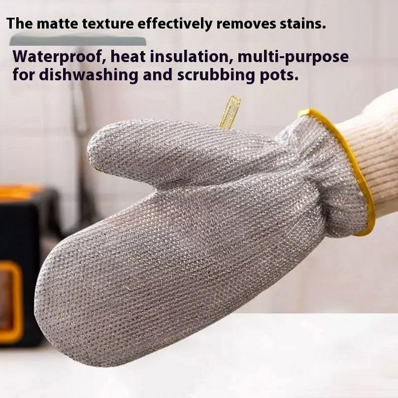 Steel Wire Dishwashing Gloves Kitchen Multi-functional Durable Cleaning Gloves