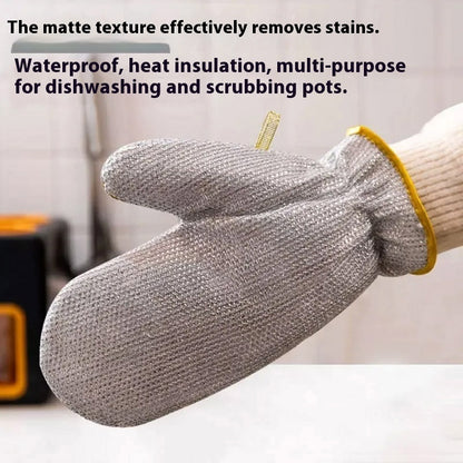 Steel Wire Dishwashing Gloves Kitchen Multi-functional Durable Cleaning Gloves