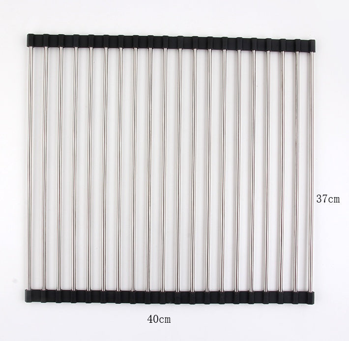 Clovoshop Folding Kitchen Drain Sink Rack – Stainless Steel, Space-Saving