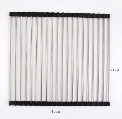 Clovoshop Folding Kitchen Drain Sink Rack – Stainless Steel, Space-Saving