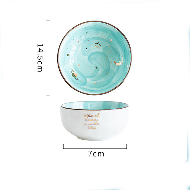Clovoshop Ceramic Breakfast Salad Bowl – Cute Nordic Star Design