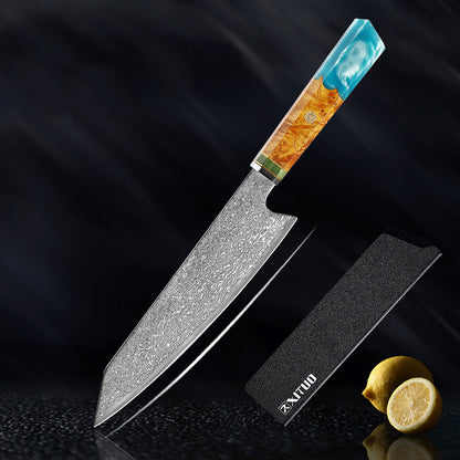 Clovoshop Damascus Steel Kitchen Knife Set – Chef & Santoku Knife