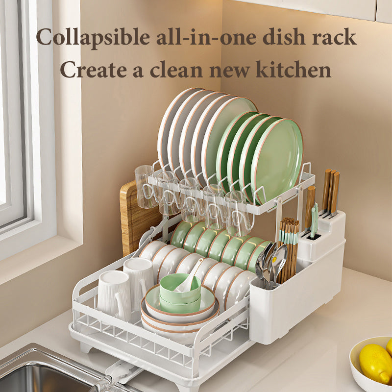 Clovoshop Collapsible Kitchen Dish Rack – All-in-One, Space-Saving Design