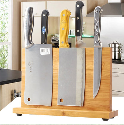 ClovoShop Kitchenware Magnetic Knife Holder – Bamboo Knife Organizer