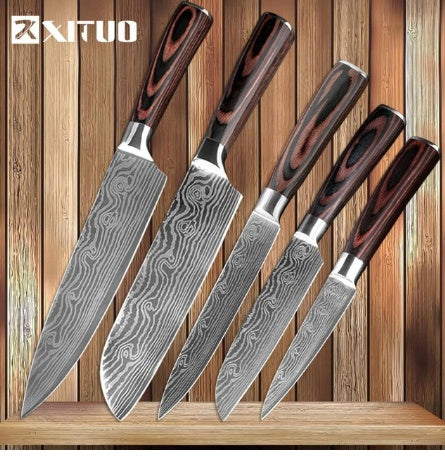 ClovoShop Carpenter’s Special 6-Piece & 8-Piece Kitchen Knife Set – Stainless Steel Chef Knife