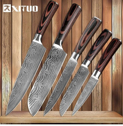 ClovoShop Carpenter’s Special 6-Piece & 8-Piece Kitchen Knife Set – Stainless Steel Chef Knife