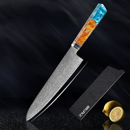 Clovoshop Damascus Steel Kitchen Knife Set – Chef & Santoku Knife