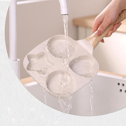 Medical Stone Breakfast Pot 4 Holes Creative Heart Egg Frying Pan