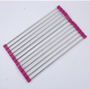 Clovoshop Folding Kitchen Drain Sink Rack – Stainless Steel, Space-Saving