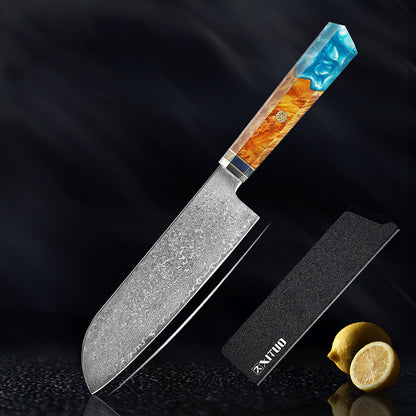 Clovoshop Damascus Steel Kitchen Knife Set – Chef & Santoku Knife