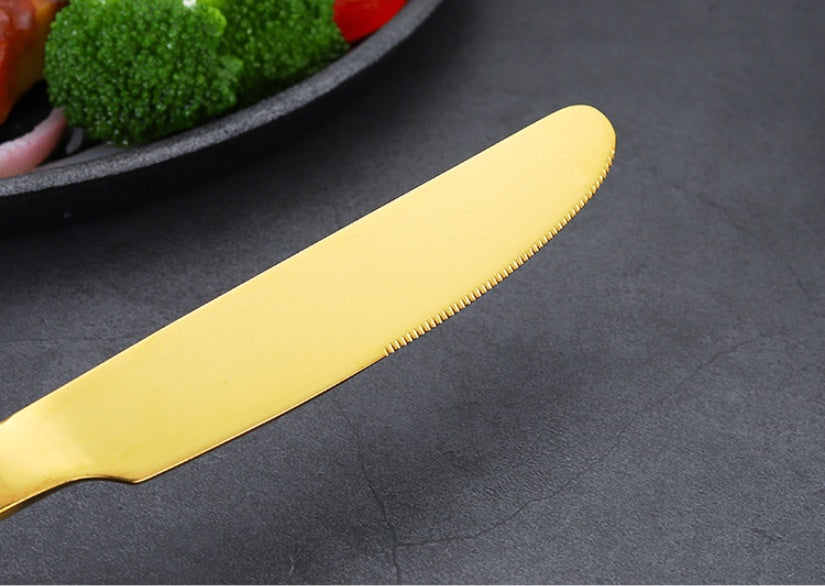 Clovoshop High-End 24-Piece Tableware Set – Stainless Steel Knife, Fork, Spoon