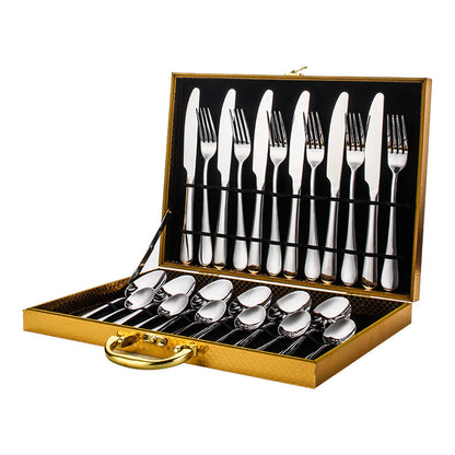 Clovoshop High-End 24-Piece Tableware Set – Stainless Steel Knife, Fork, Spoon