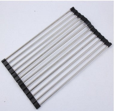 Clovoshop Folding Kitchen Drain Sink Rack – Stainless Steel, Space-Saving