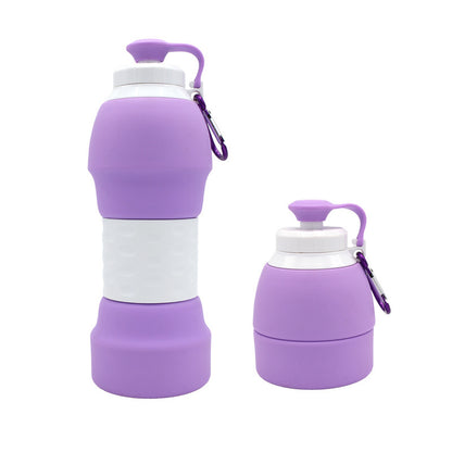 Clovoshop Silicone Folding Water Bottle – Portable 580ML for Travel & Sports