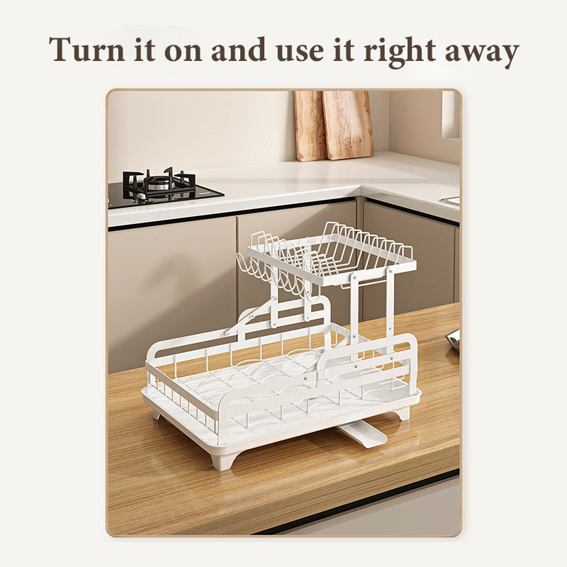 Clovoshop Collapsible Kitchen Dish Rack – All-in-One, Space-Saving Design
