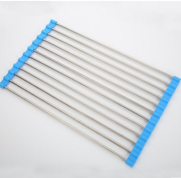 Clovoshop Folding Kitchen Drain Sink Rack – Stainless Steel, Space-Saving