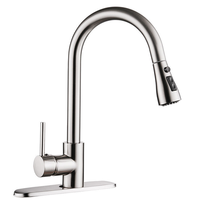 Clovoshop Pull-out Hot and Cold Kitchen Sink Faucet – Brushed Copper