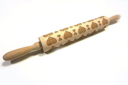 Clovoshop Rolling Pin Christmas Embossing – Non-Stick Wooden Pin for Baking