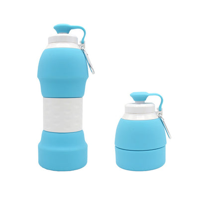 Clovoshop Silicone Folding Water Bottle – Portable 580ML for Travel & Sports