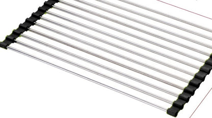 Clovoshop Folding Kitchen Drain Sink Rack – Stainless Steel, Space-Saving