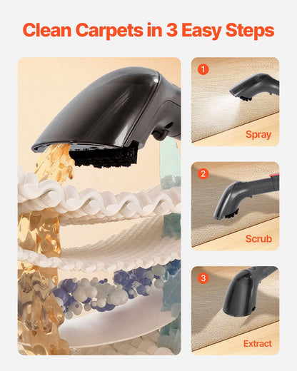 Clovoshop Portable Carpet Cleaner – Dual Water Tank, 11.5Kpa Upholstery Cleaner