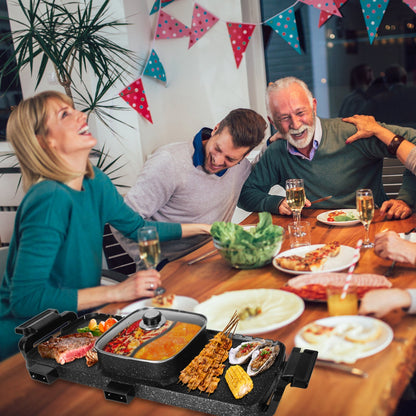 Clovoshop 2 In 1 Electric Hot Pot With Grill – Smokeless & Non-Stick BBQ