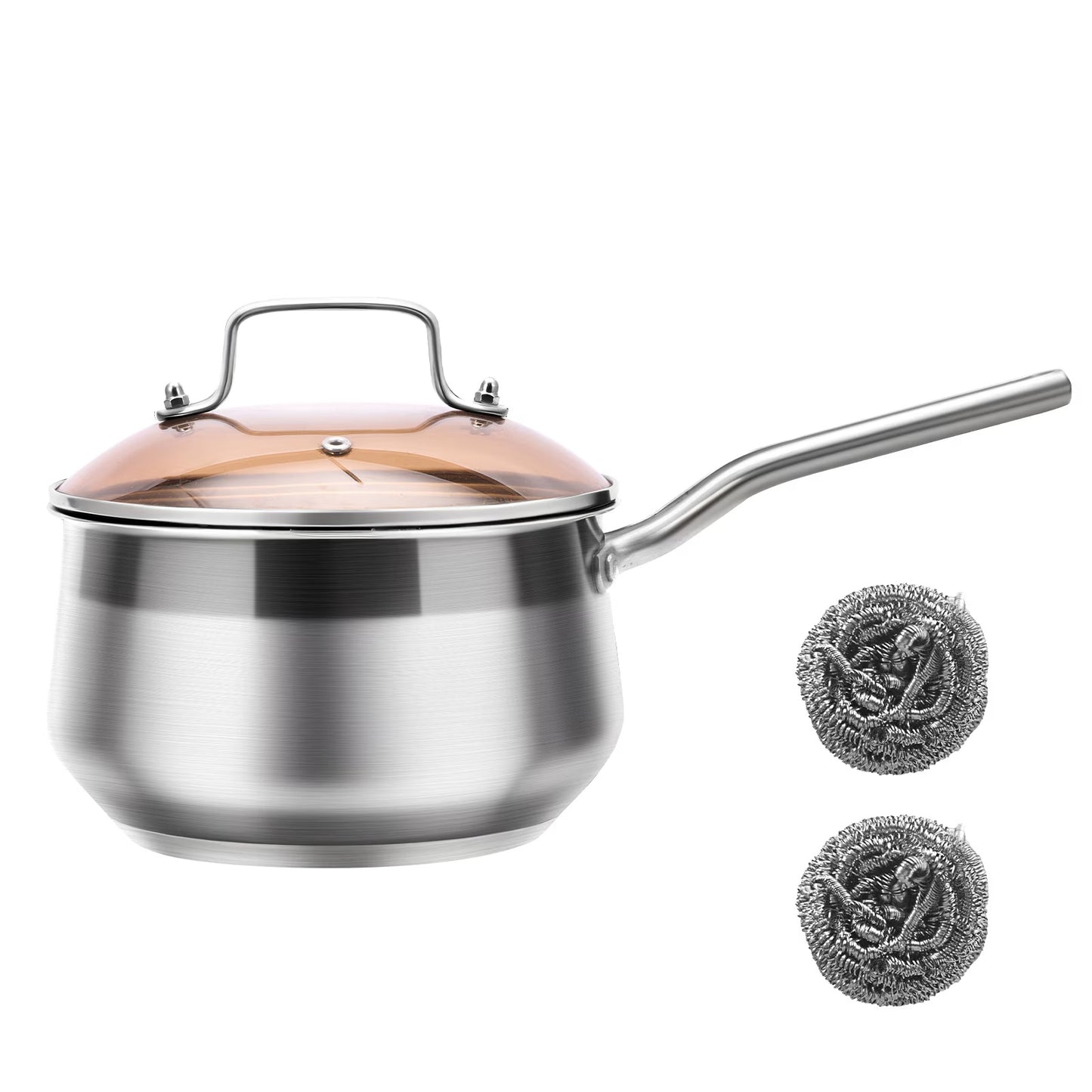 Clovoshop WANGYUANJI Non-Stick Stainless Steel Saucepan with Lid, 2.85QT – For All Stoves