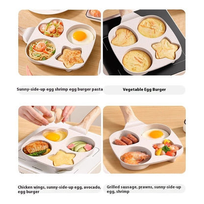 Medical Stone Breakfast Pot 4 Holes Creative Heart Egg Frying Pan