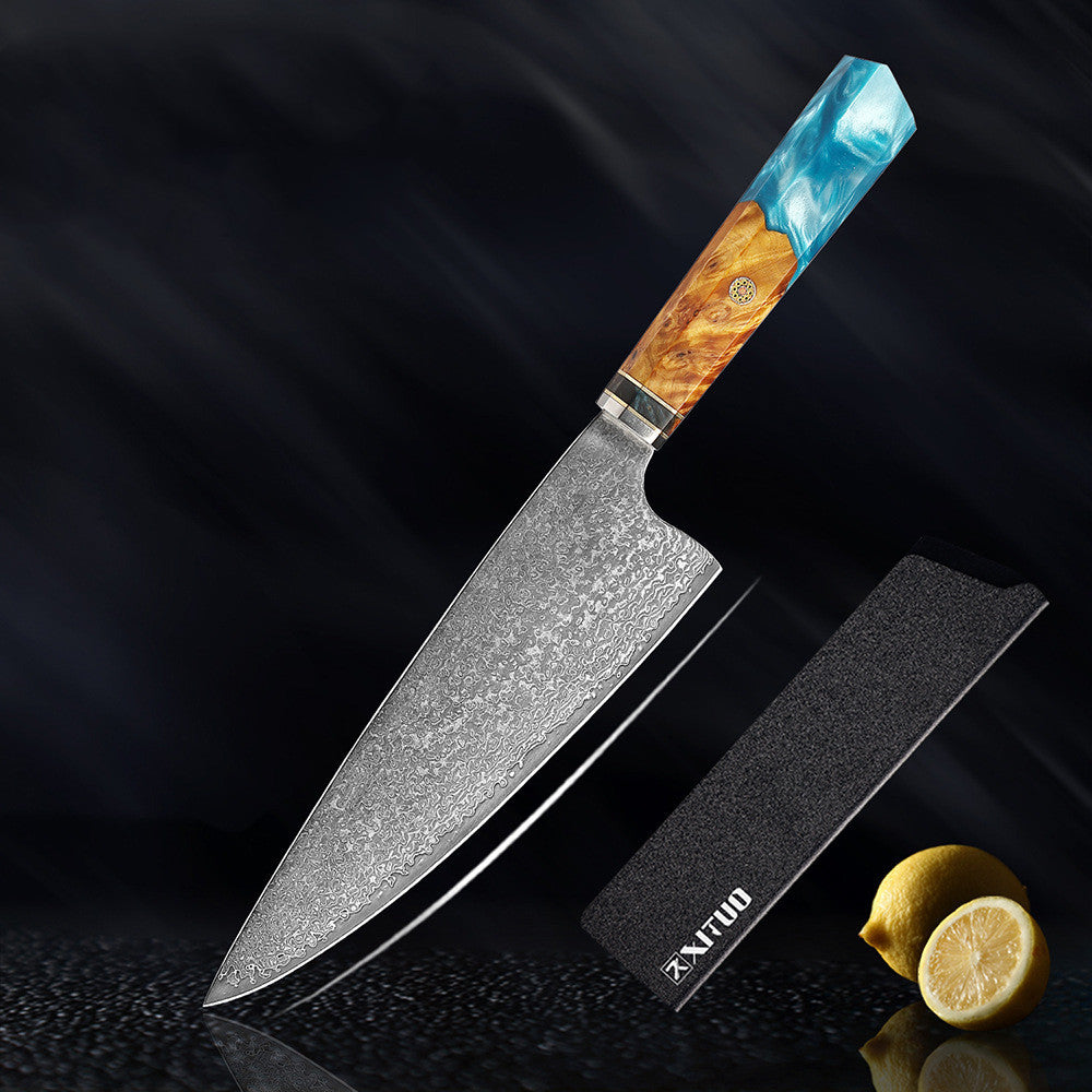 Clovoshop Damascus Steel Kitchen Knife Set – Chef & Santoku Knife
