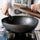 Clovoshop Handmade Traditional Iron Wok – Non-Stick, Wooden Handle, 40cm